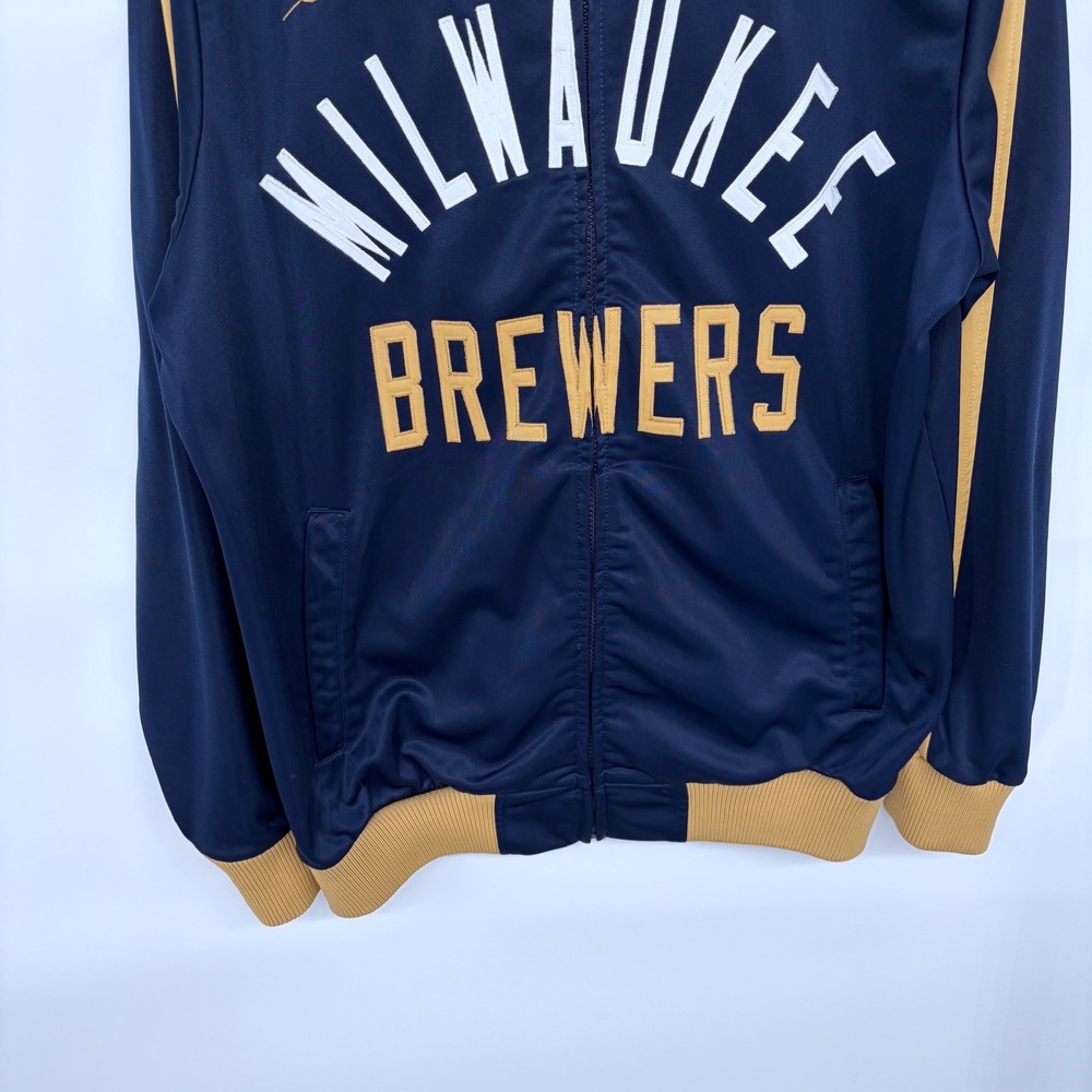 Milwaukee Brewers Embroidered Jacket Large Men's Navy Blue GIII Carl Banks MLB - Picture 3 of 7